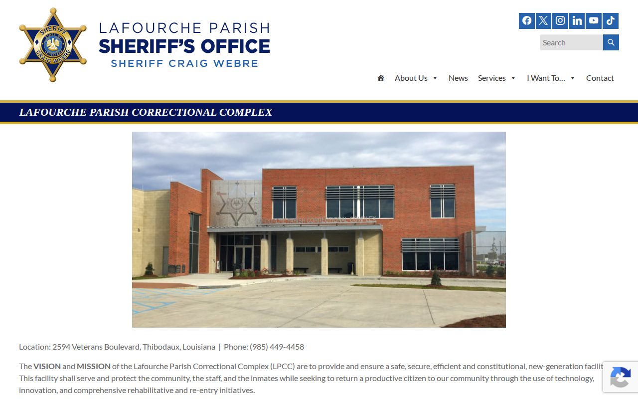 Lafourche Parish 72 hour release LPCC roster source