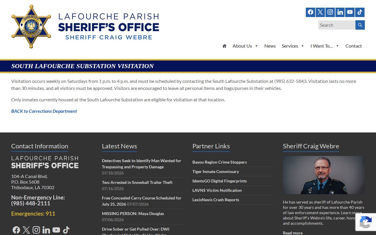 South Lafourche Substation housing and release record source